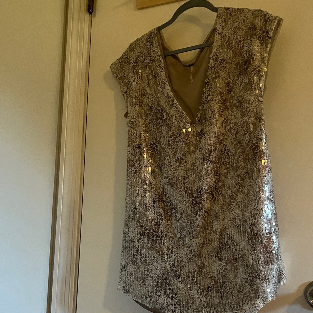 Sequin V-Neck Women's Top